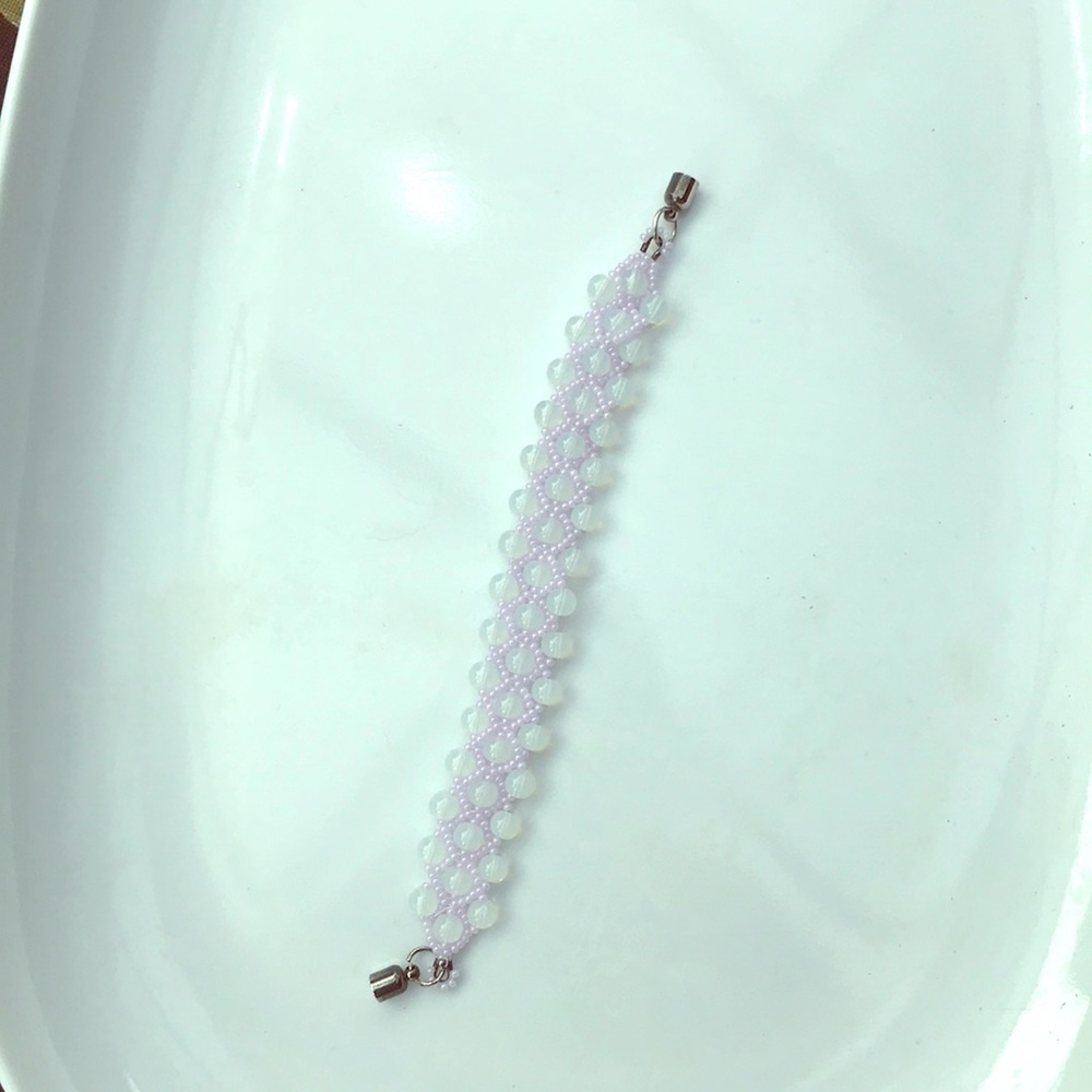 Light Blue Bracelet with Pink Accents